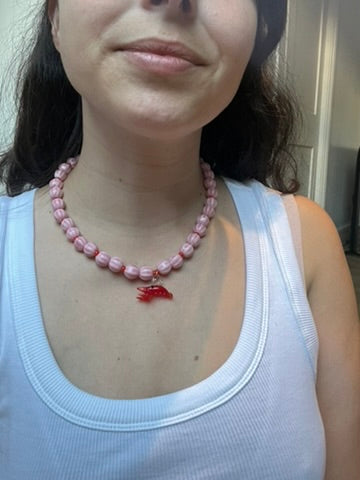 Pink Lobster Club Necklace