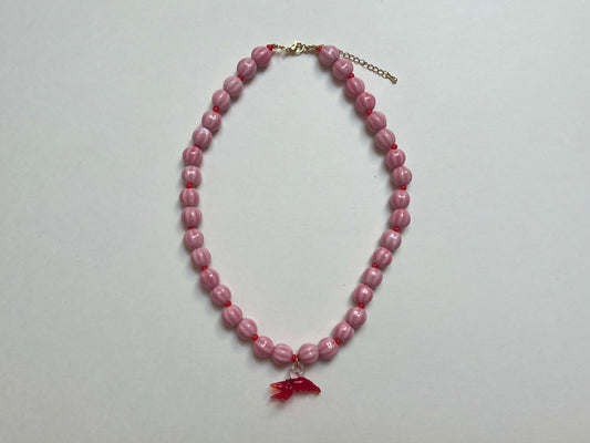 Pink Lobster Club Necklace